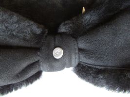 UGG Bow Headband Shearling Sheepskin Black New - £67.52 GBP