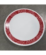 Set of 4 Corelle by Corning Vitrelle BANDHANI Red Dinner Plates 10.5 Inc... - £21.52 GBP