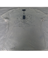 John Varvatos 25th Aniversary Ivory Crew Neck 100% Cotton Graphic Tee Sh... - $861.98 MXN