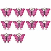 10PCS Gift Alloy Handmade Multicolor Enamel Butterfly Pendant Cute Animal Charms - £8.30 GBP