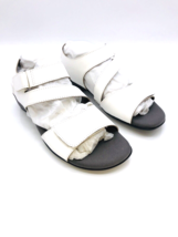 Ros Hommerson Marilyn Strappy Hook &amp; Loop Sandals White Leather US 6M - £23.80 GBP