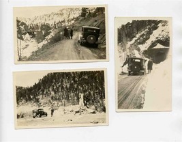 1930&#39;s Car 3 Photos People Tunnel Bridge Frozen Creek Dirt Road Rock Formation - $17.82