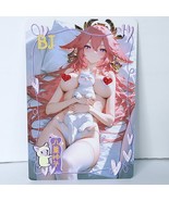 Yae Miko Waifu Card Anime Girl Neko Kitty Cat Wall Art Oversized Board A5 - $22.76