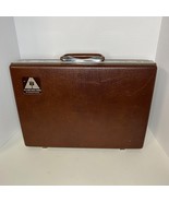 Vtg Samsonite Brown Hard Shell Slim Briefcase Key Allied Van Lines Inter... - $90.56 CAD