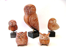 Five Ancient Greek Terracotta Owls, Ceramic Owls ,Hand made owls, Greek owls , G - £125.11 GBP