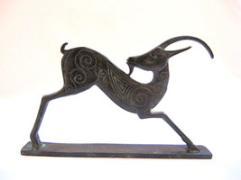 Greek Ancient Bronze Sculpture Ibex Geometrical - £39.91 GBP