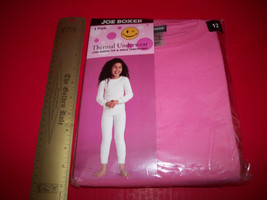 Joe Boxer Girl Clothes 12 Thermal Underwear Set Solid Pink Top Pant Bott... - $10.44