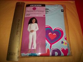 Joe Boxer Girl Clothes 10 Thermal Underwear Set Mint Candy Heart Top Pan... - £8.29 GBP