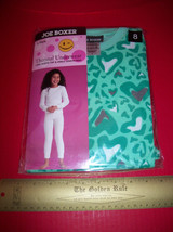 Joe Boxer Girl Clothes 8 Thermal Underwear Set Green Print Top Pant Bottoms New - £8.20 GBP