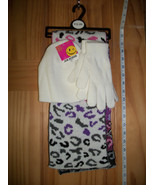 Joe Boxer Women Clothes White Cold Weather Set Hat Purple Leopard Scarf ... - $12.34
