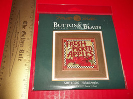 Craft Gift Mill Hill Kit Button Bead Fresh Picked Apples Counted Cross Stitch - £11.34 GBP