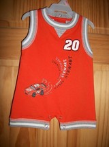 Racing Nascar Baby Clothes 0M-3M Tony Stewart Orange Shortall #20 Car Creeper - £9.70 GBP