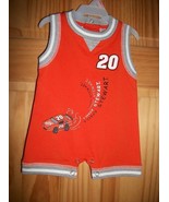 Racing Nascar Baby Clothes 0M-3M Tony Stewart Orange Shortall #20 Car Cr... - $12.34
