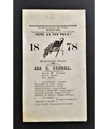1878 antique POLITICAL REPUBLICAN campaign Nh PROHIBITORY TICKET Asa KEN... - £70.36 GBP