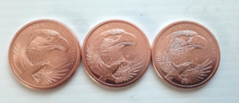 Freedom Eagle Copper 1oz Round Lot of 3 Fresh from Mint Roll - £12.94 GBP