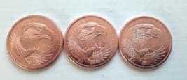 Freedom Eagle Copper 1oz Round Lot of 3 Fresh from Mint Roll - £12.33 GBP