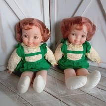 Two 1988 Northern Tissue Dolls by James River 16&quot; Red Hair Brown Eyes Freckles - £11.44 GBP