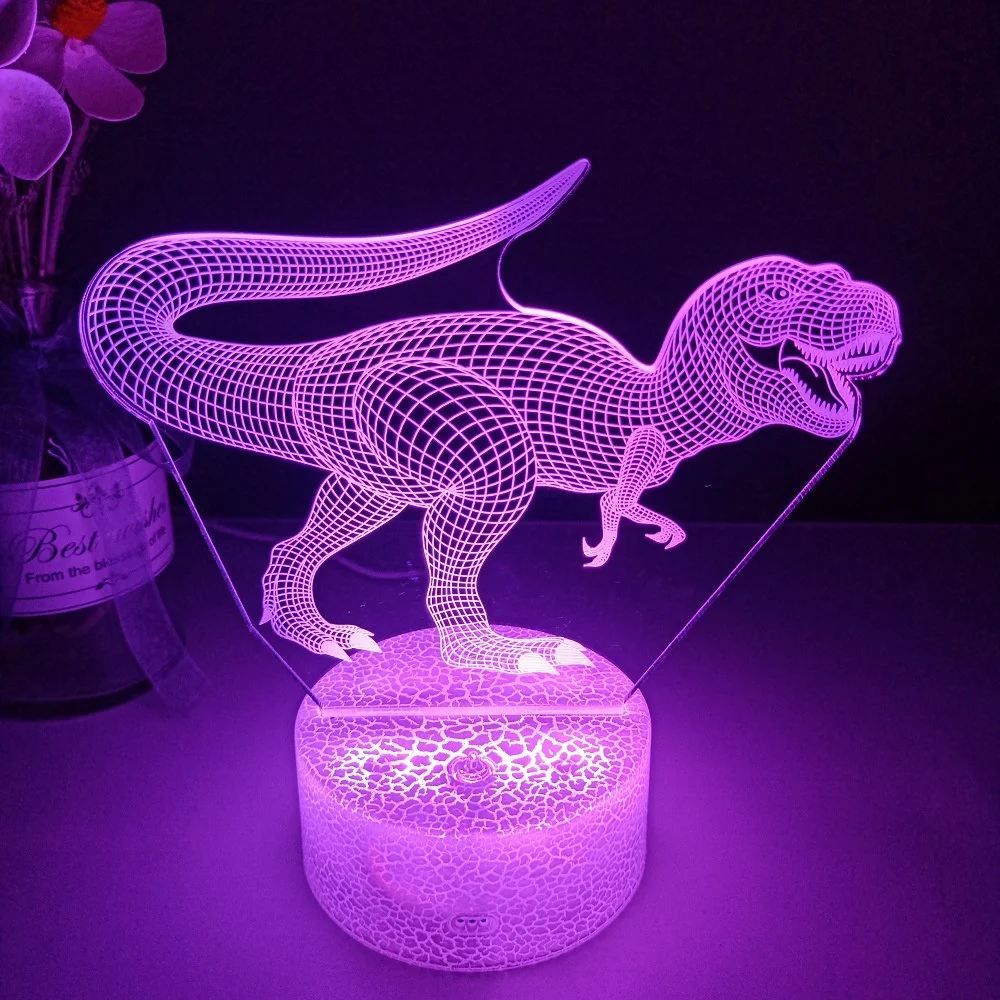 3D LED Night Light Lamp Dinosaur Series Crack Base Style 5 - £16.10 GBP