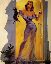 !Joyce Ballantyne Pin-up Poster! Time to Put  the Pussy Cat Out 8-1/2X11... - £10.27 GBP