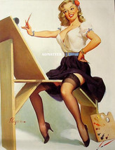Gil Elvgren Pin Up Poster Artist Painting Sexy Hot Legs In Stockings &amp; Heels - £7.90 GBP