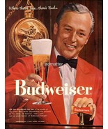 1958 Budweiser Beer Ad Anheuser Busch Vintage Bud  Bartender Advertisement! - €8,61 EUR