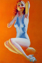 Earl Moran 2 Sided Pin Up Girl Poster Two Fire Hot Ladies Exercising! - £5.56 GBP