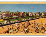 Bathing Beach and Board Walk Ocean Grove New Jersey NJ Linen Postcard N21 - $2.92