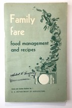 Family Fare Book Food Recipes Home &amp; Garden Bulletin #1 USDA 1955 Humphr... - £19.61 GBP