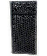 Western Genuine Leather Basketweave Floral Tooled Longhorn Mens Long Bif... - $41.01 CAD