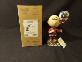 Jim Shore Peanuts Charlie Brown ALLEGIANCE 4043618 NIB American Patriotic Pride - £77.31 GBP