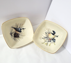 Lenox Winter Greetings PAIR 4-1/8&quot; Bowls Sauce Dip Nuthatch Chickadee EU... - $37.69 CAD