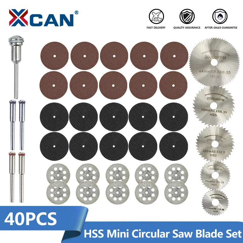 XCAN HSS Mini Circular Saw Blade Set 40pcs  Saw Blade for Dremel Rotary ... - $211.34