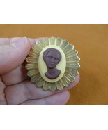 CA1-74 Rare African American LADY white + milk chocolate resin CAMEO Pin... - €27,60 EUR