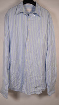 Gant Hugger Mens Selvage Oxford Blue Green Striped LS Top Shirt XL - £31.19 GBP