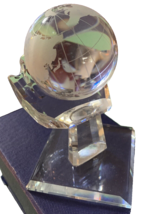 High Quality Crystal Globe Paperweight  4&quot; with Gift Box USA - £31.75 GBP