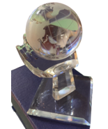 High Quality Crystal Globe Paperweight  4&quot; with Gift Box USA - $39.48