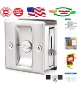 Durable Keyless Pocket Door Lock Hardware in Brushed Nickel - Stylish &amp; ... - $455.80 MXN