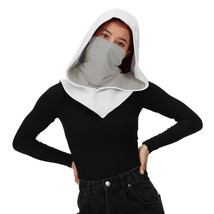 White Assassin Ninja Hood Mask Cowl Hoodie Costume Cosplay Larp Altair K... - £23.97 GBP