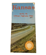 Vintage Kansas Brochure Map Official Highway Fold Out Travel 1975-76 1970s - $27.87