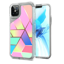 Durable Electroplated Design Hybrid Case Cover for iPhone 12/12 Pro 6.1&quot; RAINBOW - £6.70 GBP