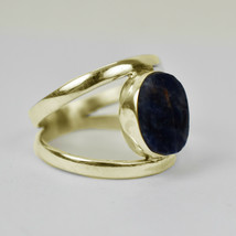 925 Sterling Silver Sodalite Sz 2-14 Gold/Rose Gold Plated Ring Women RSV-1422 - £25.70 GBP+