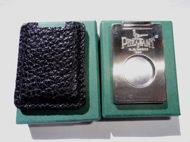 Pheasant by R.D.Gomez Stainless Steel Cutter in Black Karabu Leather  - $45.00