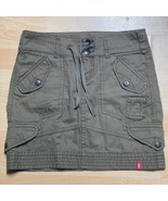 EDC By Esprit y2k Olive Khaki Chino Cargo Cotton Mini Skirt Size 6 - $24.26