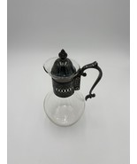 Vtg Corning Ware Glass Coffee Tea Carafe Pitcher Silver Plated - $518.92 MXN
