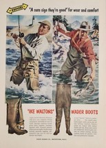 1954 Print Ad &quot;Ike Waltons&quot; Wader Boots Men Fishing i Hood Rubber Watertown,MA - £16.67 GBP