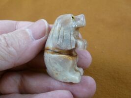 (Y-DOG-HO-ST-19 gray white HOUND DOG hunting stone carving SOAPSTONE I l... - $8.99
