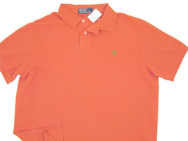 NEW! Polo Ralph Lauren Polo Shirt!  M  Weathered Orange  CUSTOM FIT  Mesh Fabric - £36.71 GBP