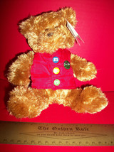 M&amp;M Candies Plush Toy Red Vest Stuffed Animal New Galerie Teddy Bear Soft Friend - £11.41 GBP