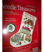 Craft Holiday Needle Treasures Kit Our Town Stocking Christmas Cross Sti... - $539.88 MXN
