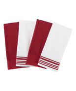 4-Pack 16”X26” Woven Kitchen Towel Set, Red - $25.82 CAD